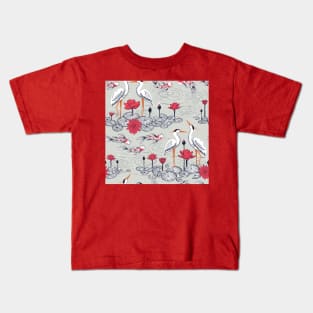 Koi fishes - Japanese carps, water lilies and cranes. Kids T-Shirt